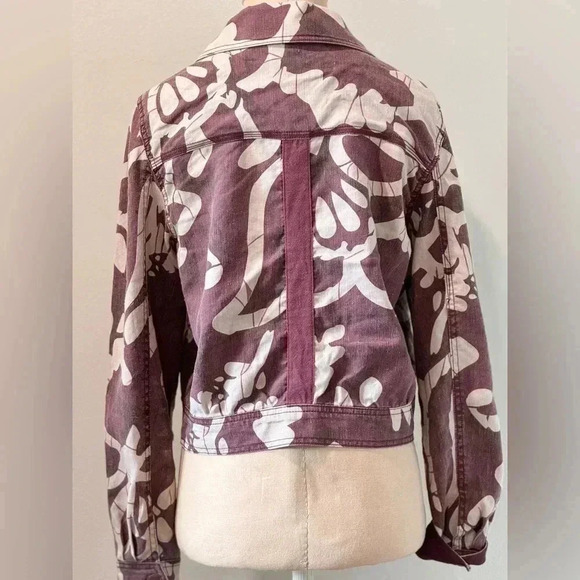 Anthropologie Mags Utility Trucker Jacket in Purple Size S - Picture 3 of 8
